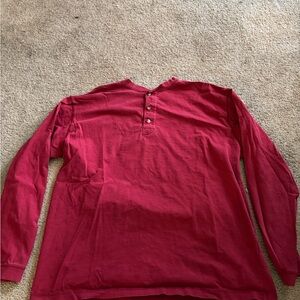 Men's Red Henley Shirt